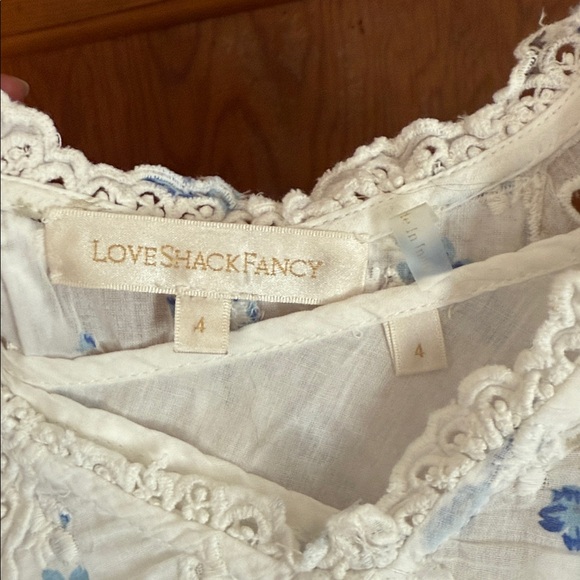 RARE LOVESHACKFANCY Archer Dress in White Blue Floral - Picture 9 of 12